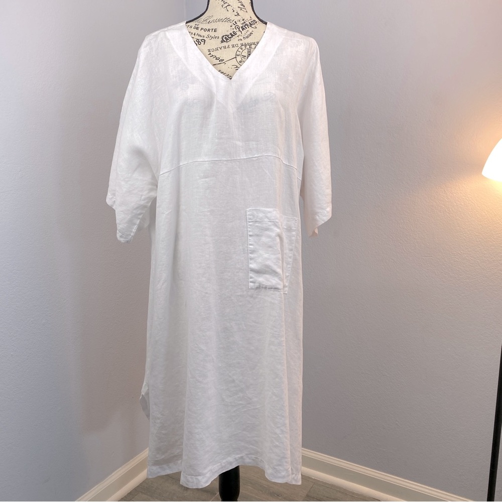 New Match Point linen tunic dress M